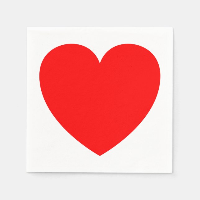 Red Heart Wedding, Bridal Shower, Party Love Napkin (Front)