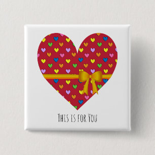 Red Heart With a Bow Button