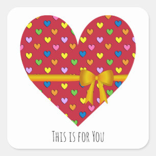 Red Heart With a Bow Sticker