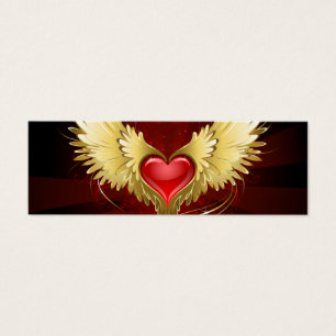 Red Heart with Golden Wings