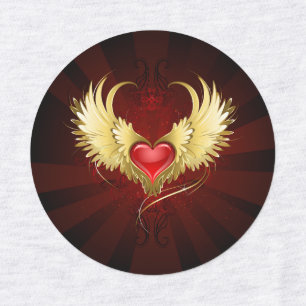 Red Heart with Golden Wings