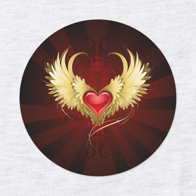 Red Heart with Golden Wings (Design 3)