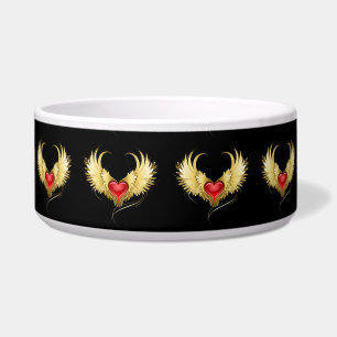 Red Heart with Golden Wings