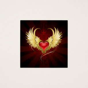 Red Heart with Golden Wings