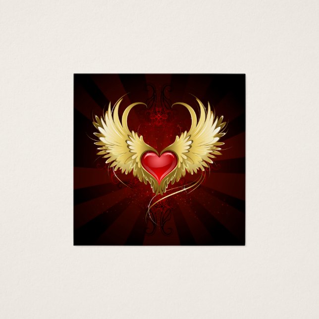 Red Heart with Golden Wings (Front)