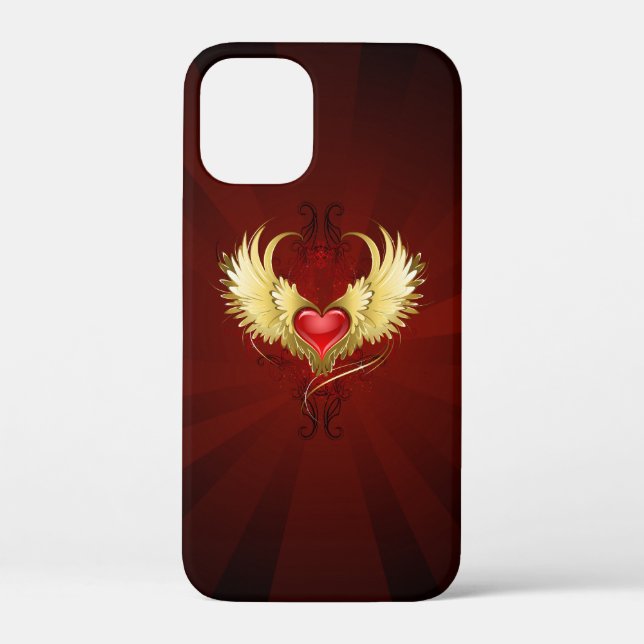 Red Heart with Golden Wings Case-Mate iPhone Case (Back)