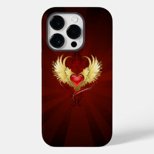 Red Heart with Golden Wings Case-Mate iPhone 14 Pro Case