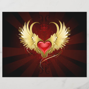 Red Heart with Golden Wings Flyer