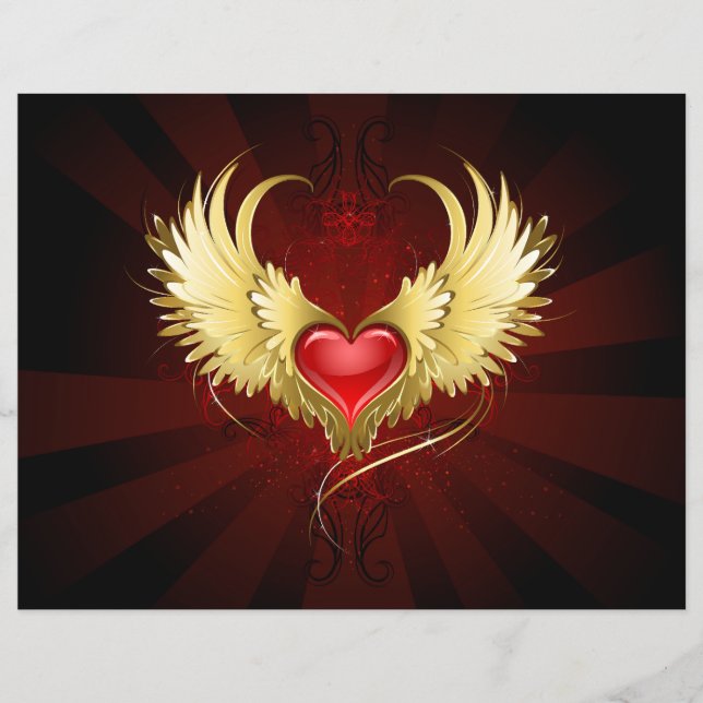 Red Heart with Golden Wings Flyer (Front)