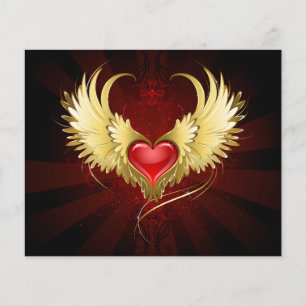Red Heart with Golden Wings Flyer