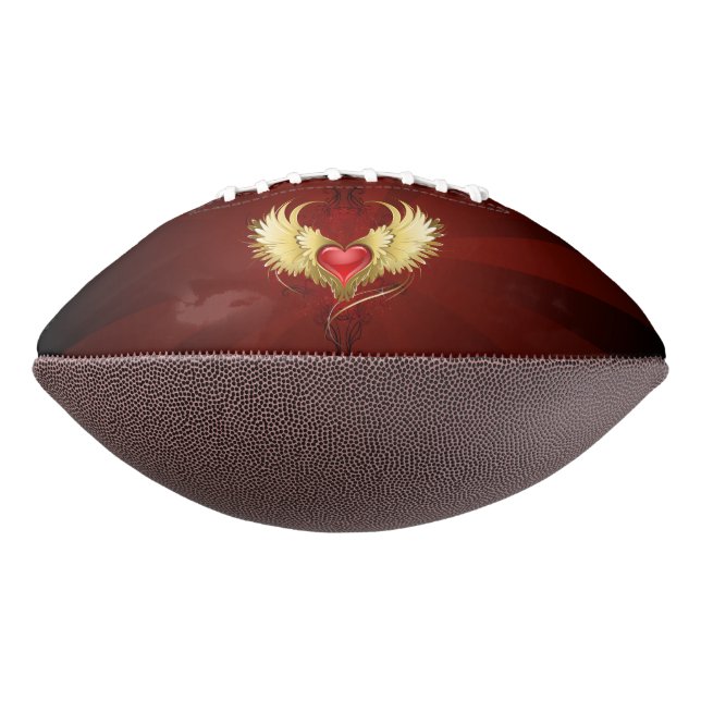 Red Heart with Golden Wings Football (Rotated 270)