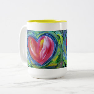 Red Heart with Hope Art Custom Coffee Cups