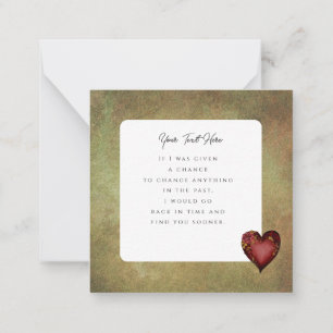 Red Heart With Roses Editable Card