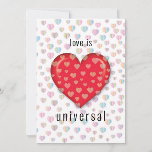 red heart with speckels pattern invitation