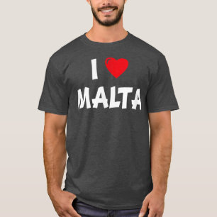 Red Heart Women Men Holiday Maltese I Love Malta  T-Shirt