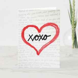 Red Heart Xoxo Kraft Paper Look Card