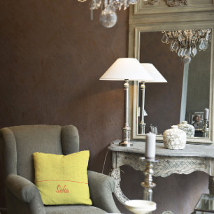 Red heart yellow pattern  cushion