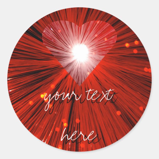 Red Heart 'Your Text' sticker round (Front)
