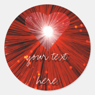Red Heart 'Your Text' sticker round