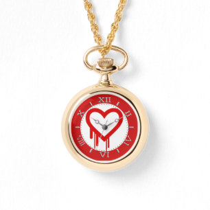 Red Heartbleed Bug Logo Heart for Love Dial Watch
