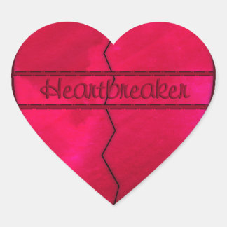 Red heartbreaker broken heart sticker