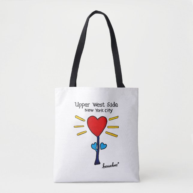 Red HeartFlower Shopping Tote Bag (Front)