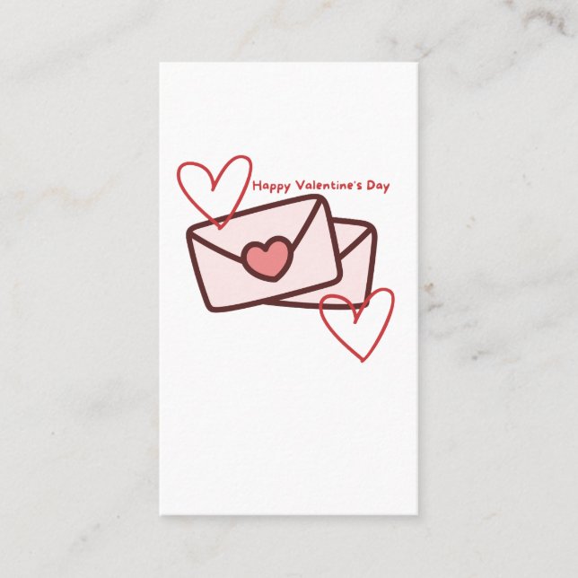 Red Hearth Happy Valentine's Day Business Card (Front)