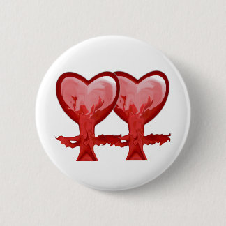 Red Hearts 6 Cm Round Badge