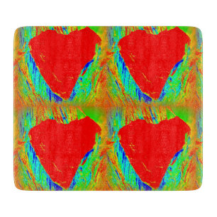red hearts abstract cutting board