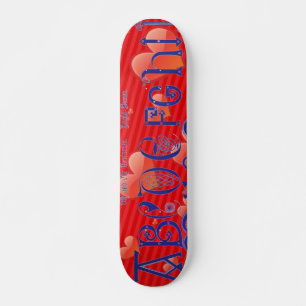 Red Hearts Alphabet Skateboard