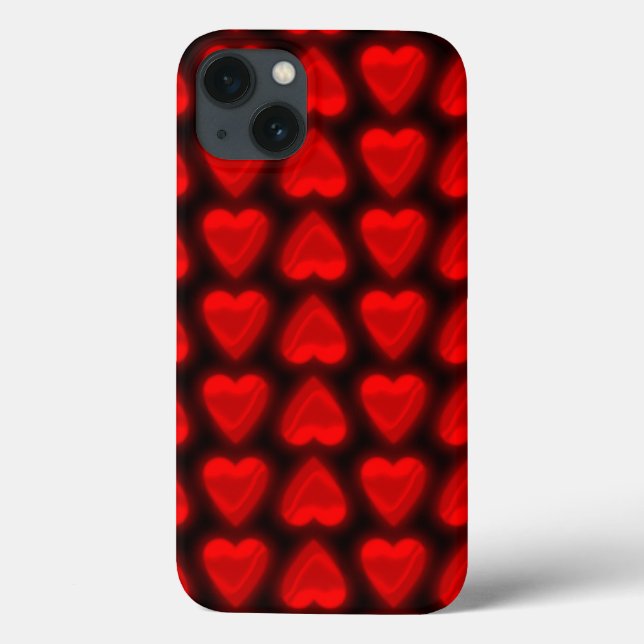 Red Hearts Alternating Up Down Rows Changeable Case-Mate iPhone Case (Back)