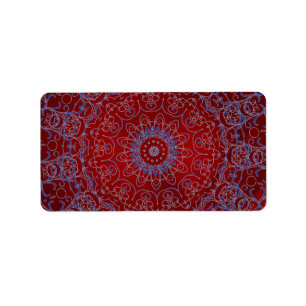 Red Hearts and Blue Lace Address Label