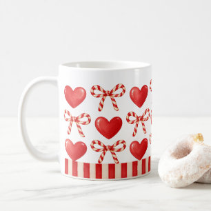 Red Hearts and Bows Mug