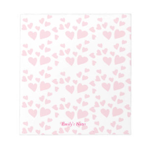 Red Hearts and White Background Notepad