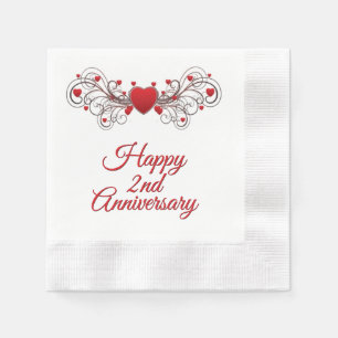 Red Hearts Any Anniversary Napkin