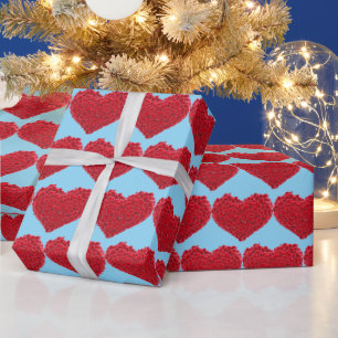 Red hearts are an expression of love wrapping paper