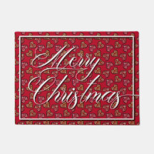 Red hearts art pattern Curly boho heart Bohemian