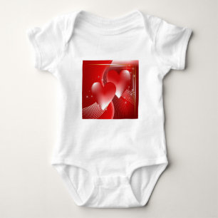 Red Hearts Baby Bodysuit