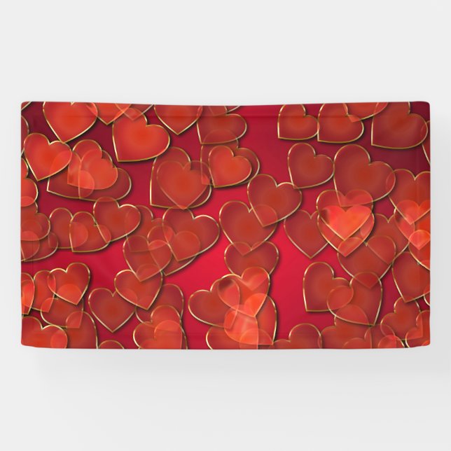 Red hearts background or backdrop banner (Horizontal)