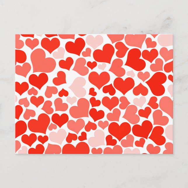 Red Hearts Background Postcard (Front)