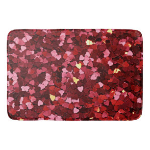 Red Hearts Bath Mat