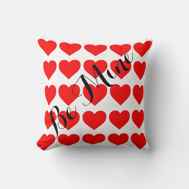 Red Hearts - be mine Cushion (Front)