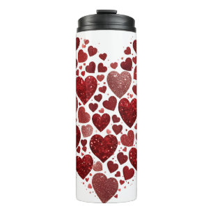 Red hearts big love Valentines day Thermal Tumbler