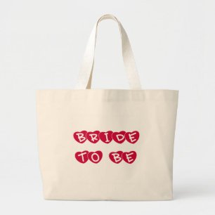 Red Hearts Bride to Be Large Tote Bag