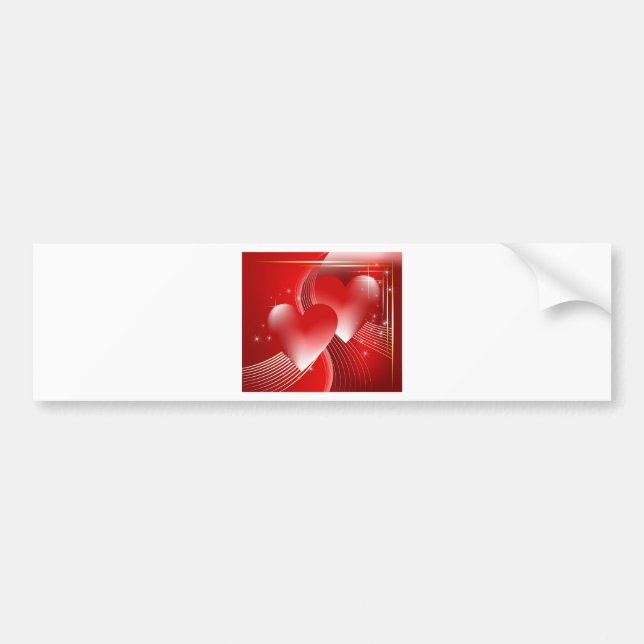 Red Hearts Bumper Sticker (Front)