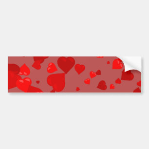 Red Hearts Bumper Sticker