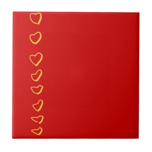 Red Hearts Ceramic Tile