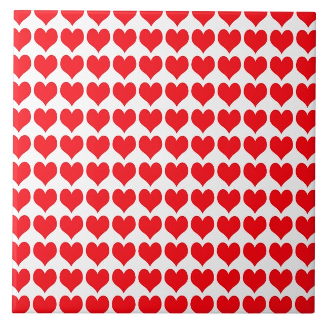 Red Hearts Ceramic Tile (Front)