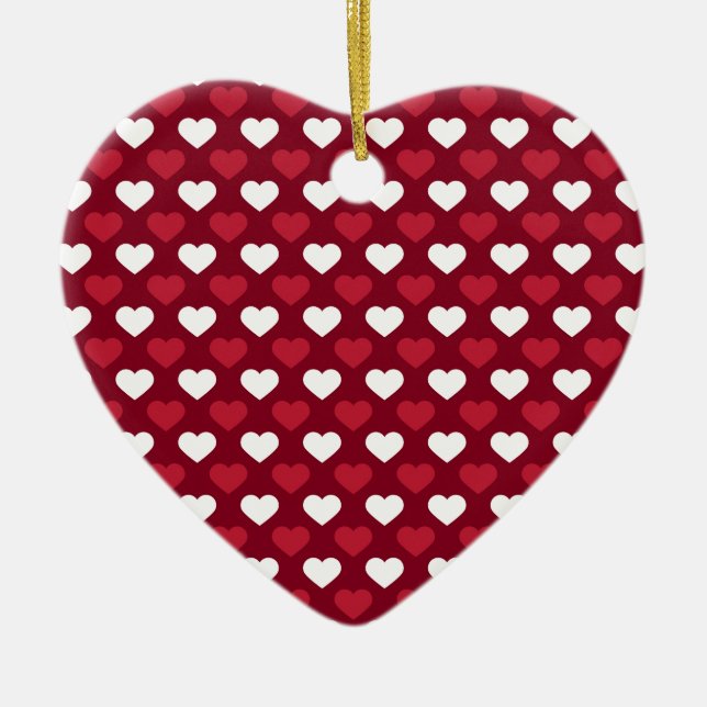 Red Hearts Ceramic Tree Decoration (Front)