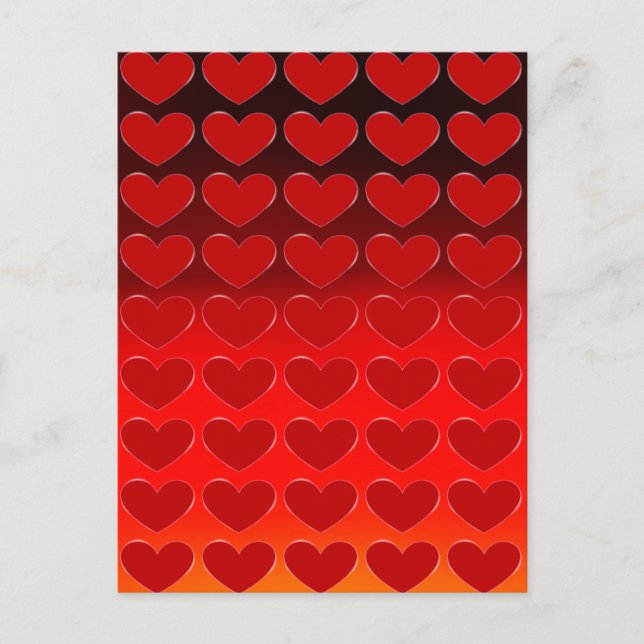 Red Hearts Charming Pop Art Love Postcard (Front)
